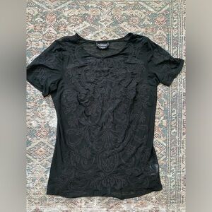 Bebe Black Sheer Top